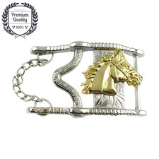 Western Cowboy Gold Horse Head Zinc Alloy Belt Buckle Metal