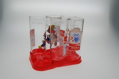 5x Coca-Cola Sammlergläser  Sam the Olympic Eagle    Olympia 1984   0,4 l - Neu