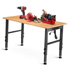 48 "Adjustable Workbench with Power Outlet, Heavy Duty 2000 LBS Rubber Pad丨48"