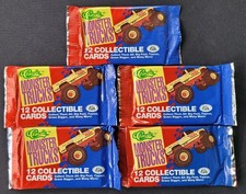 1990 Classic "Monster Trucks" Unopend Foil Packs Lot of 5, Big Foot/Grave Digger