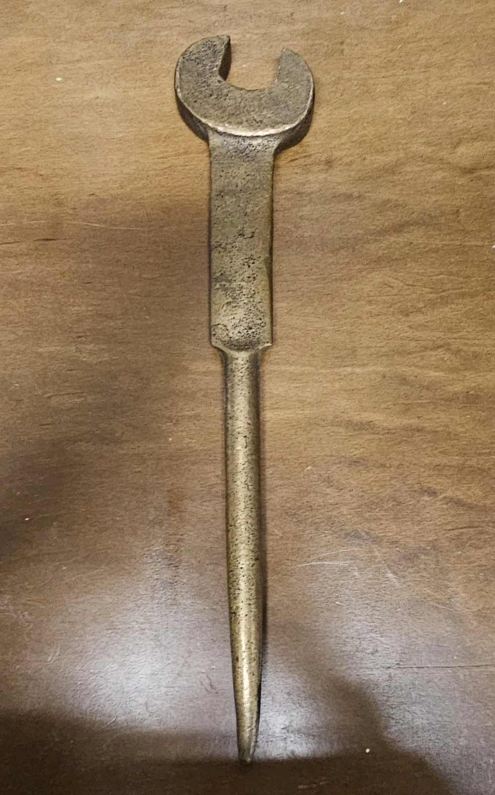 Vintage 1.5" Spud Wrench 18" Gold Tone Finish Ironworker Structural Steel Tool