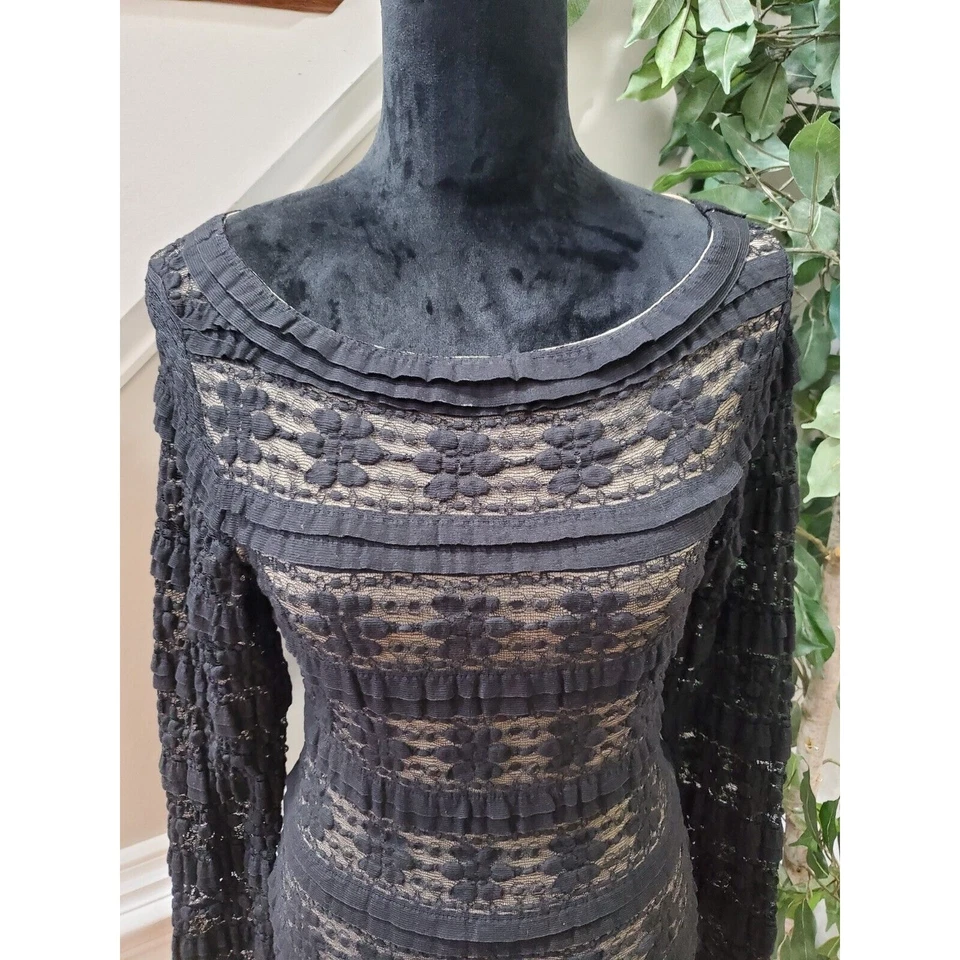 Blusa Pulôver Max Studio Feminina Preta Algodão Gola Redonda Manga Longa Tamanho M - Imagem 3 de 4