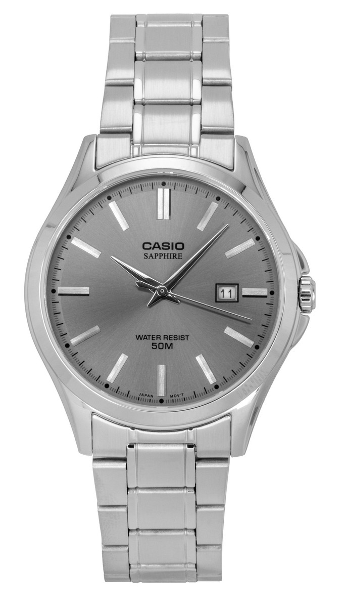 Casio Standard Analog Stainless Steel Grey Dial Quartz MTS-115D