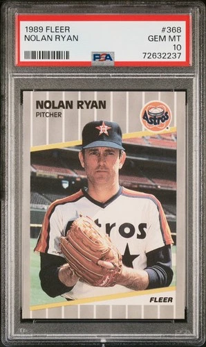 1989 FLEER #368 NOLAN RYAN Graded PSA 10 Houston Astros HOF