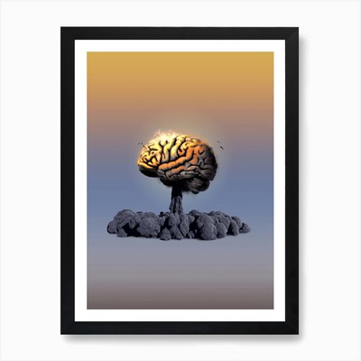 Brain Explosion Kunstdruck gerahmt Wandbild Poster Leinwanddruck Bild