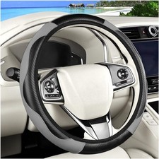 Carbon Fiber Steering Wheel Cover 14.5 15" Non Slip Sport Car Interior Trim