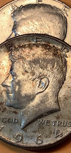 1964 Kennedy Half  -  Heavy Hair type - High grade coin - AU - clear pictures