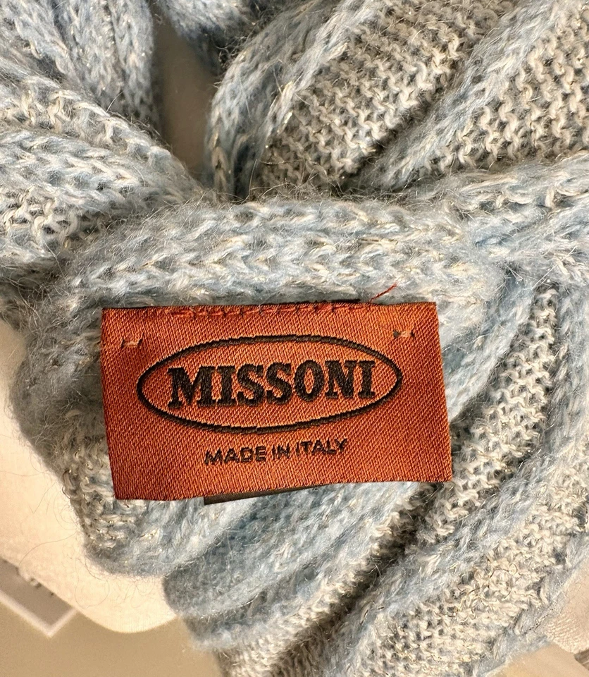 Bufanda Missoni Kid-Mohair Blend vintage — Hecha en Italia — Etiqueta naranja vintage Foto 3 de 4