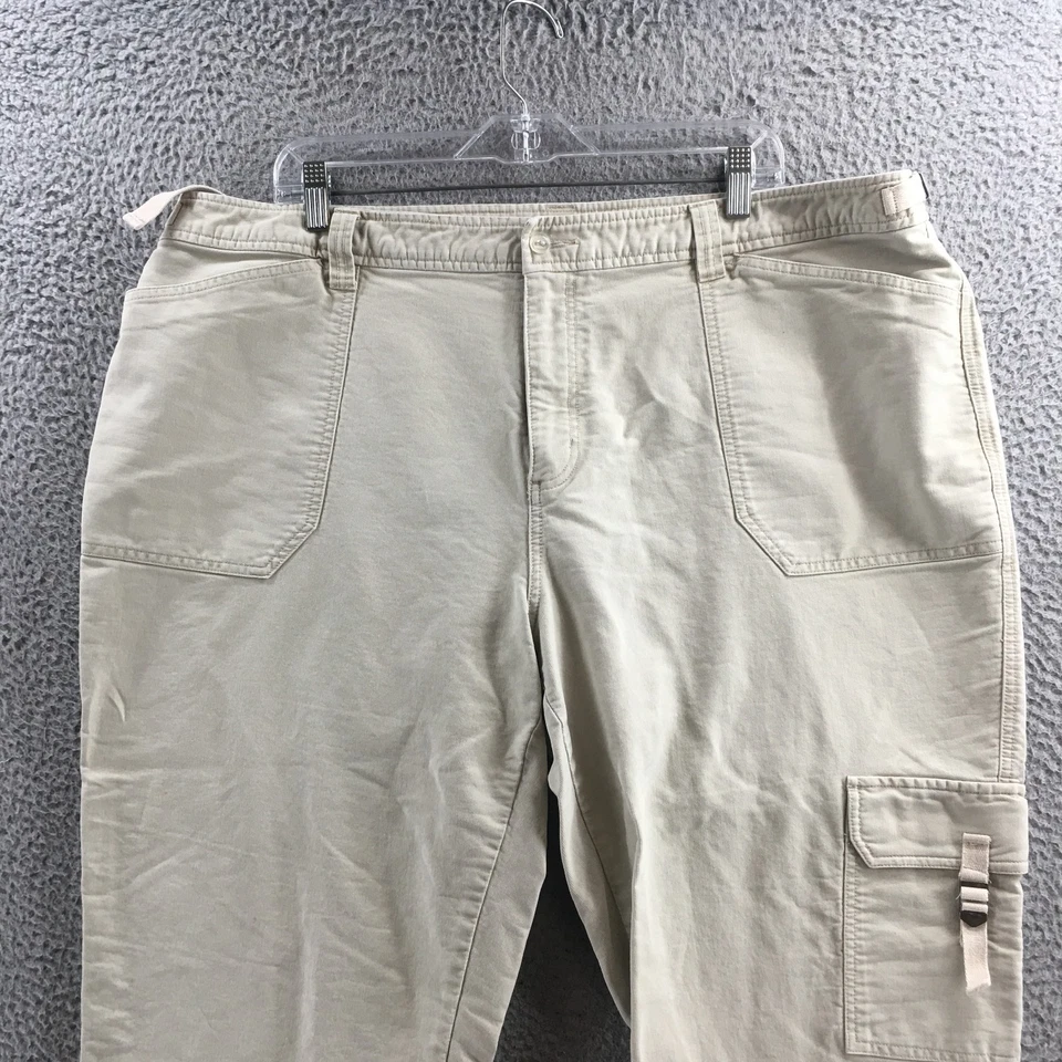 Calça Venezia Capri Feminina 22 (real 42x23) Bege Cintura Alta Zíper Bolsos Mosca - Imagem 2 de 4