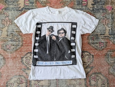 Vintage 80er Blues Brothers Film Promo T-Shirt Tee Aykroyd Belushi Damen S/M