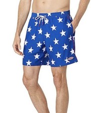 Vineyard Vines Chappy Blue White Star Swim Trunks Size S