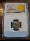 1943 Steel Cent with Parachute Fragment NGC MS 66