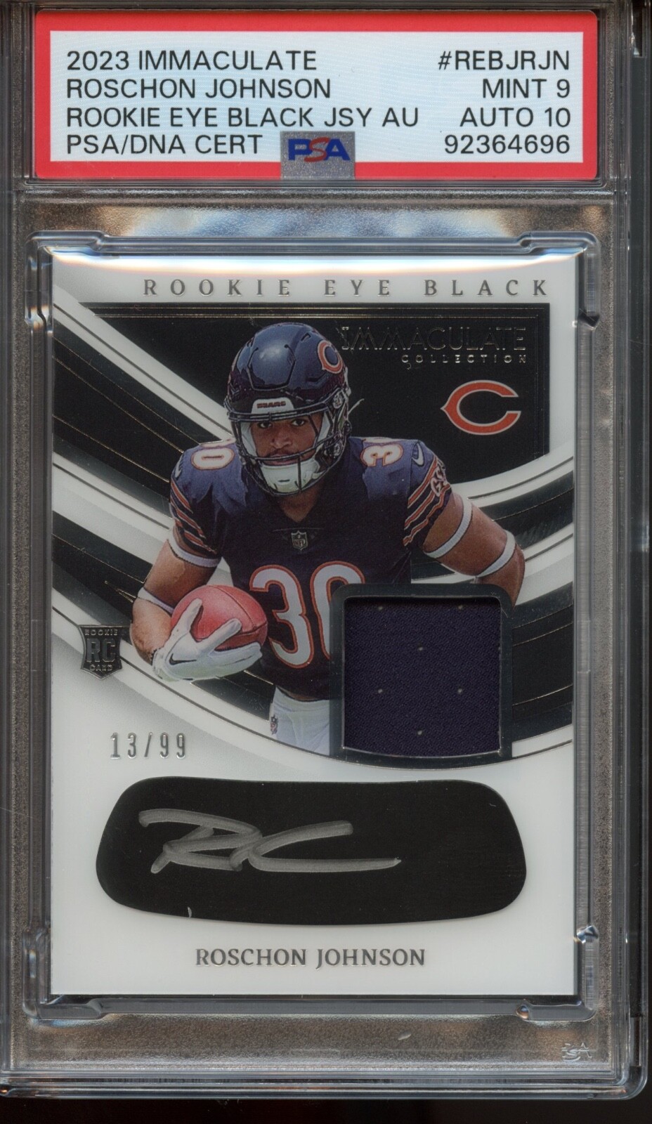 Roschon Johnson Panini Immaculate Collection Immaculate Rookie Eye Black Jersey Autographs #REBJRJN Gold