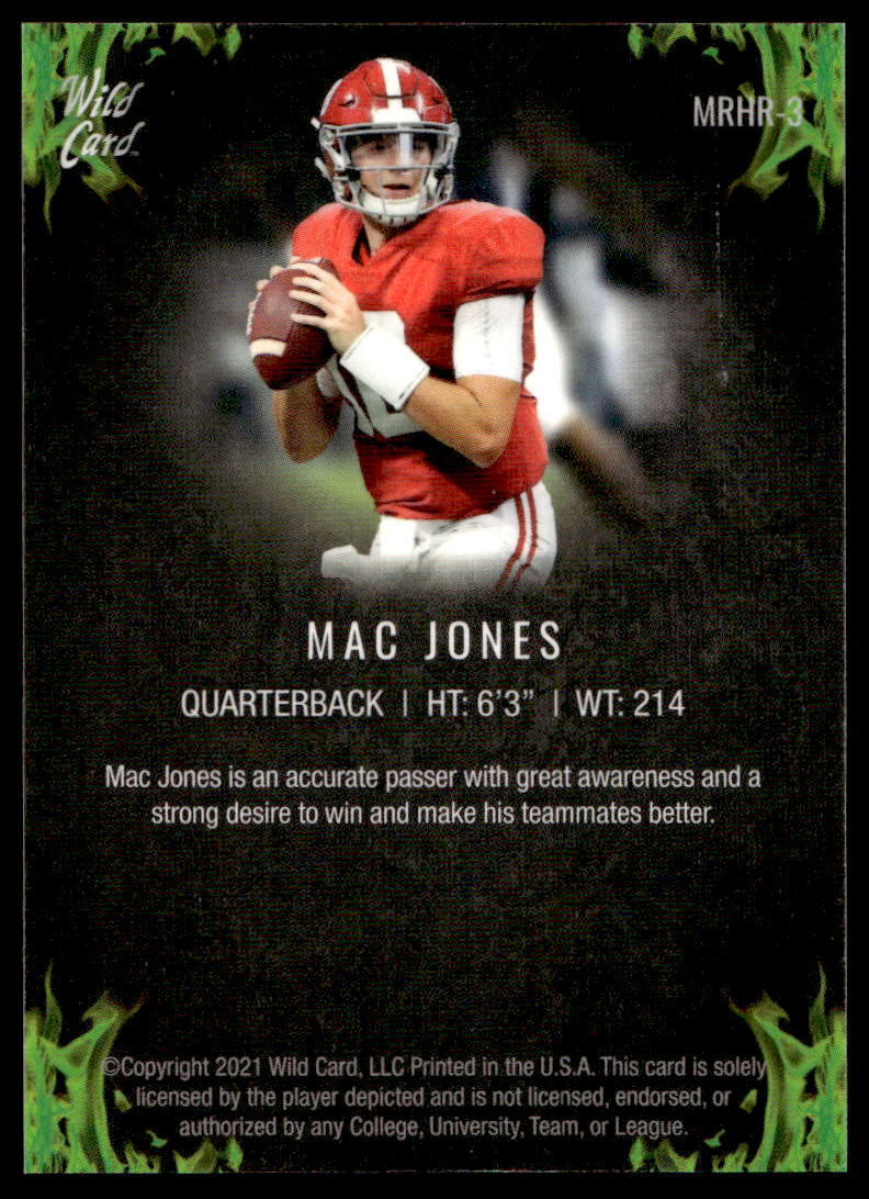 2021 Wild Card Matte MRHR3 Mac Jones Football Card eBay
