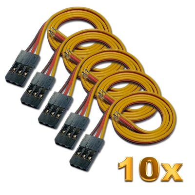 VUNIVERSUM ✅ 10x JR Graupner Servokabel 30cm Qualität Servo Kabel Stecker Goldkontakt 26AWG