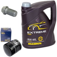 MotoröL Set 5W-40 5 Liter + ÖLfilter Sm 113 + Schraube FüR Citroen C25 Bus Fiat