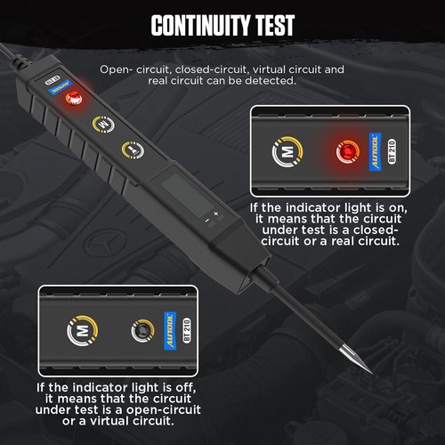Circuit Tester 9-30v Dc Automotive Test Light Bidirectional Voltage Fuse Tester - Foto 3 di 15
