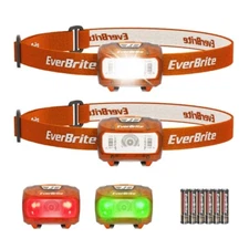 EverBrite LED Headlamp Super Bright Head Lamp Adjustable Lamp Flashlights 2-Pack
