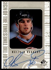 1998-99 SP Authentic Sign of the Times Matthew Barnaby Autograph * Sabres #MB