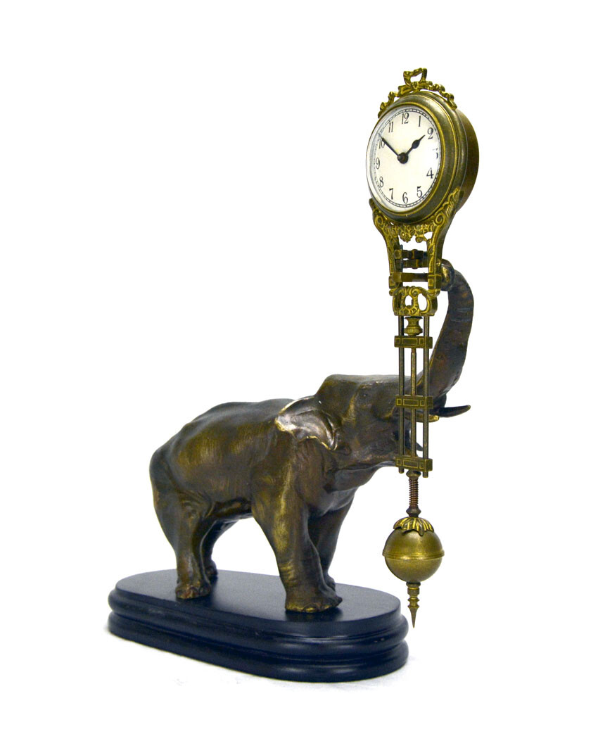 German Style Brass Elephant Figure 8 Day Swinging Swinger