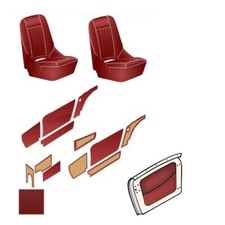 Seat Covers Interior Panel Kit For Austin Healey Bugeye Sprite Red White
