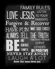 BGM Family Rules Love Jesus Listen To Parents Forgive Truth 3X5" MAGNET