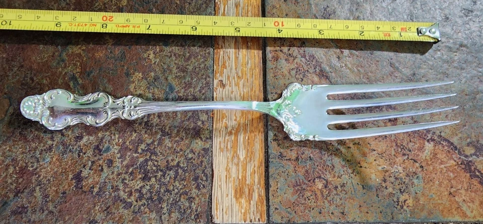 😜 ROGERS & BRO ANTIGUO c1894 CARNE FLAMENCA PLATEADA🥩 TENEDOR PARA SERVIR 🔎👀 Foto 4 de 4