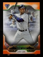 2020 Derek Jeter Amber /199 Topps Triple Threads Base # 58 NY Yankees Orange