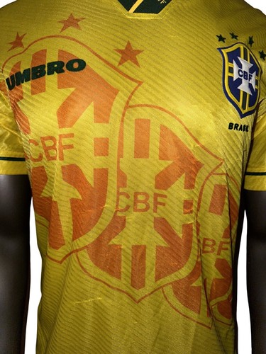 Vintage Umbro Brazil 1994 Men’s Large Home Soccer Futbol Jersey Brasil - Picture 5 of 12