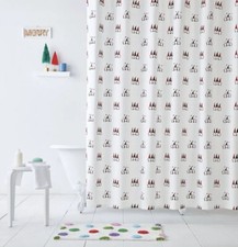 H for Happy Merry Christmas Whimsy Gnome Shower Curtain 72-Inch x 72-Inch NWT