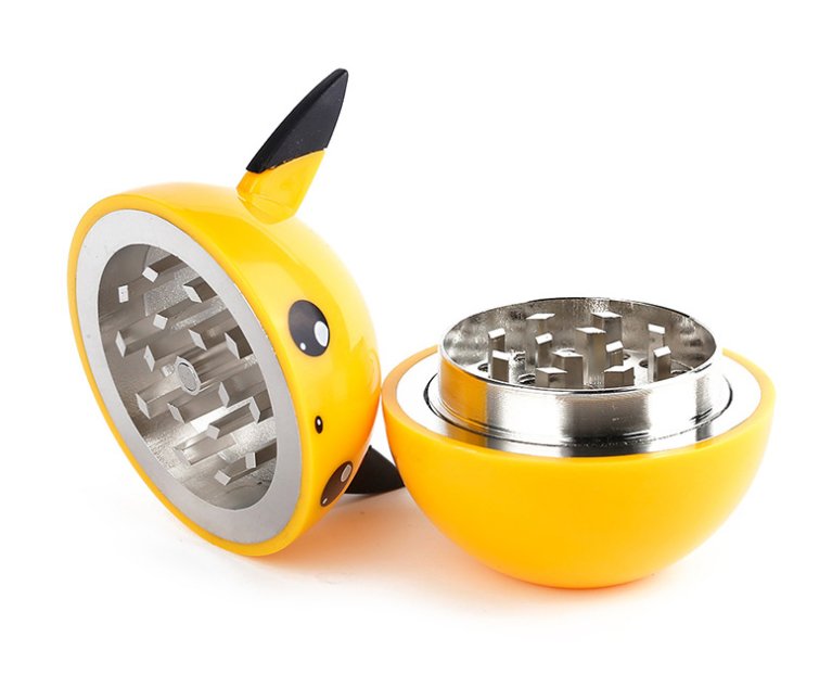 2 Inches Pikachu Pokemon 3 Piece Collectable Tobacco Dry Herb Grinder