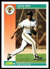 1992 Score Baseball Card Cecil Espy Pittsburgh Pirates #673