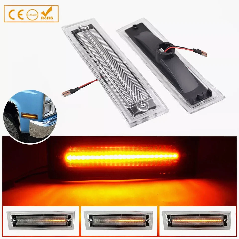 Luz de señalización lateral LED secuencial para camioneta Chevrolet C10 C20 C30 GMC CK 1981-91 Foto 2 de 4