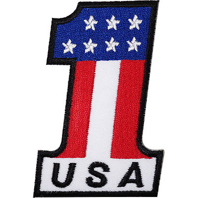 Nummer eins 1 USA Flagge bestickt Eisen Nähen Aufnäher USA Abzeichen