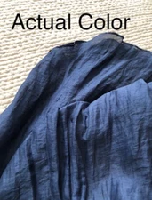 Pas De Calais women's blouse size 38 Dark Vibrant BLUE Linen 72% Nylon 28% NWOT