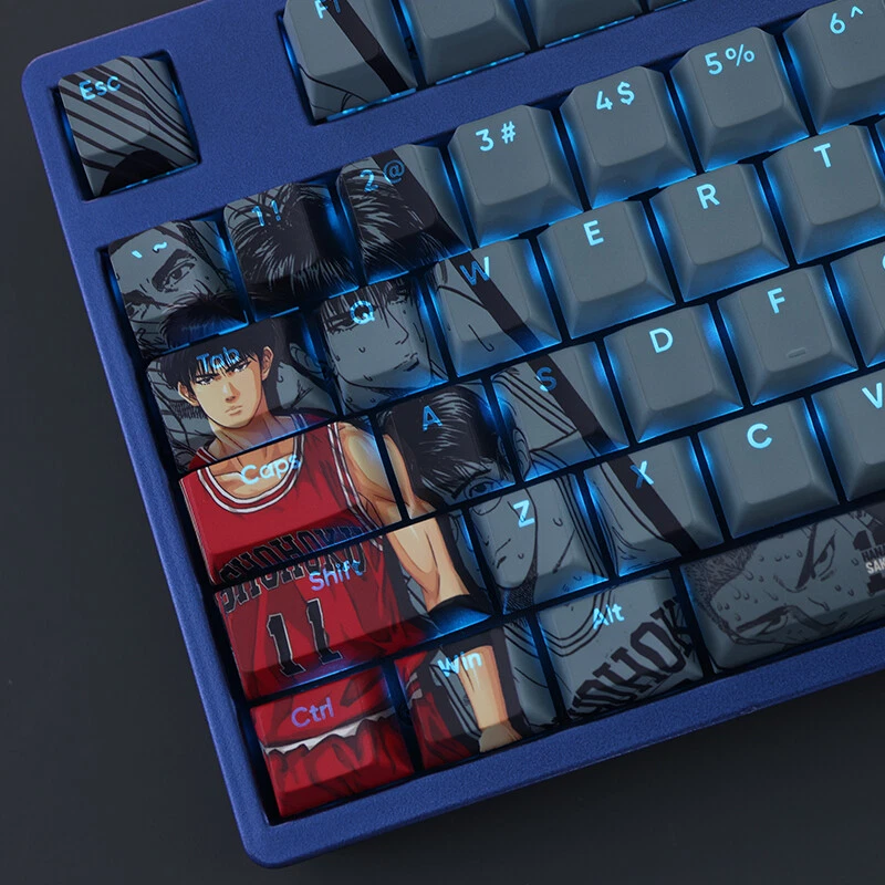 SLAM DUNK Anime Transparent 108 Keycap PBT for Cherry MX Mechanical Keyboard NEW - Image 4 of 4