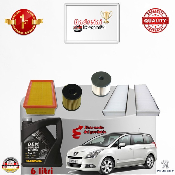 Inspektionskit Filter + ÖL Peugeot 5008 2.0 HDI 110KW 150CV Von 2012->-image