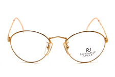 🤓 vintage occhiali  NOUVELLE VAGUE BRUCE montatura ovale leggera oro80s👓Unisex