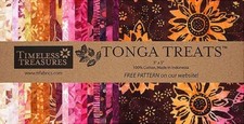 Timeless Treasures Tonga Treats - MERLOT - 42 5" Batik Fabric Squares