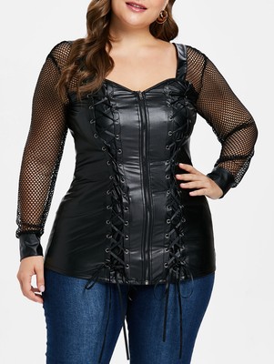 fishnet shirt plus size
