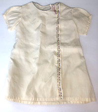 Dressing Gown Vintage Antique Beige Cream Infant Baby Hand Made Embroidered