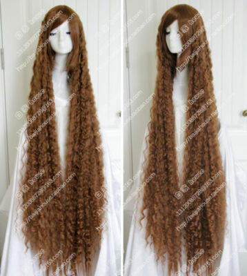 Glamour Dark Brown Corn Wave Curly Wig Long Hair 150cm