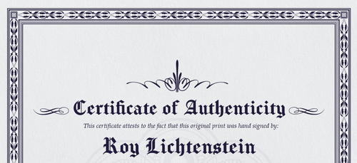 Roy Lichtenstein, Original Hand-signed Lithograph with COA & Appraisal of $3,500 - Picture 6 of 11