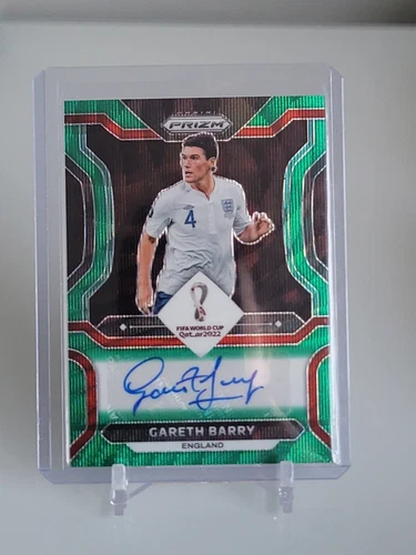 2022 Panini Prizm World Cup Qatar Prizm Green Wave #S-GBY Gareth Barry Auto 