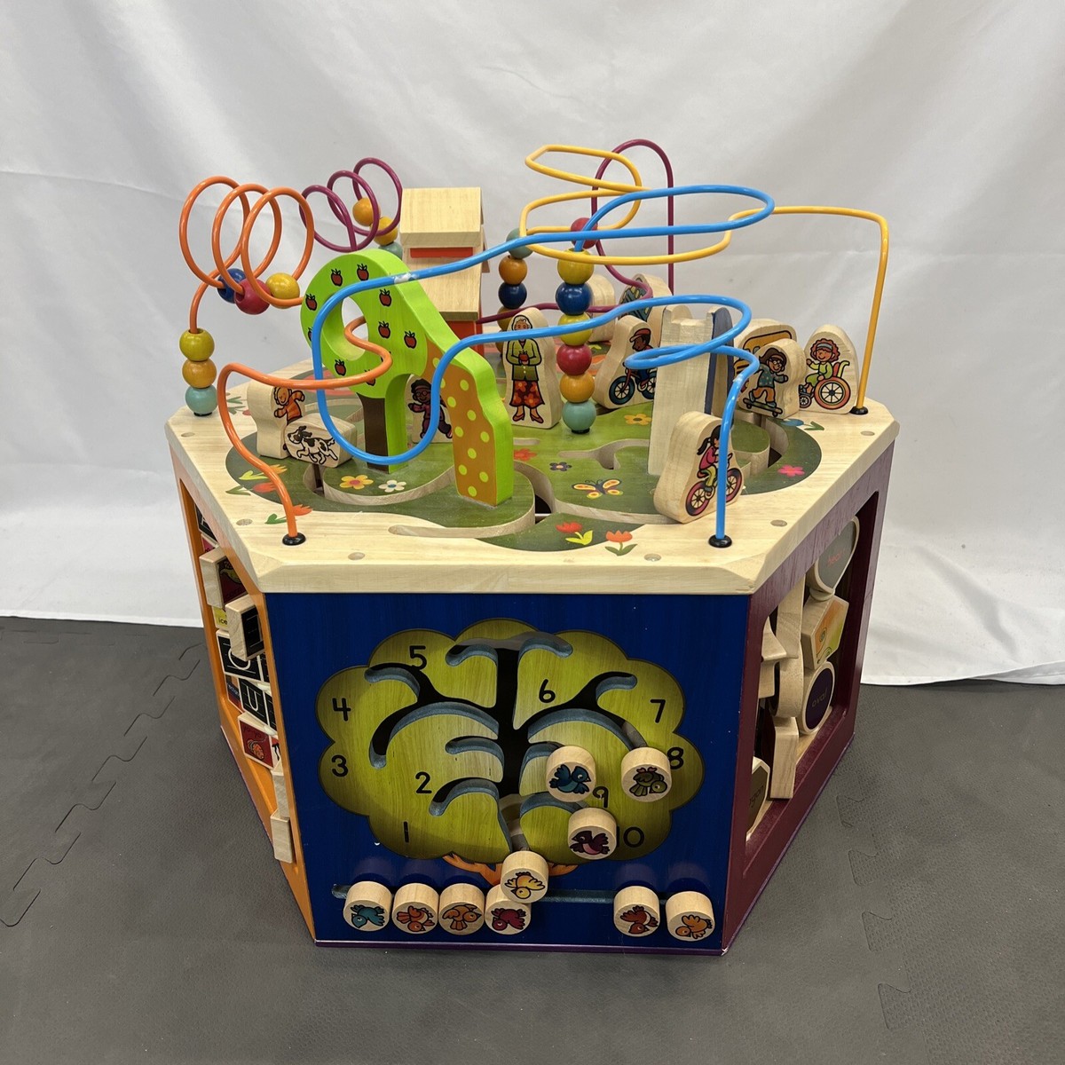 toys Wooden Activity Cube Youniversity Baby Toddler City Themed Bnfts  Chrty