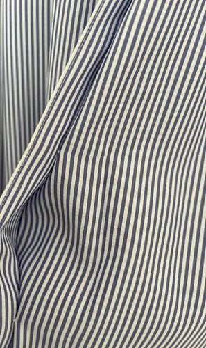 C&A Blue & White Stripe A-Line Skirt Mock Buttons & Belt Size 12 90s Vintage NWT - Picture 6 of 14