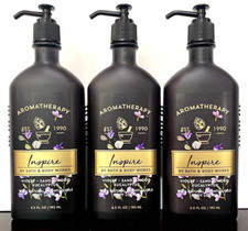 3 Bath  Body Works INSPIRE Violet Sandalwood Eucalyptus Aromatherapy Lotions