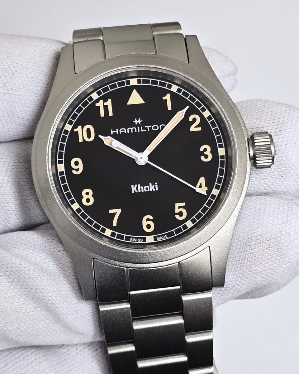 HAMILTON Khaki Field Quartz 38mm Black Dial SS Men's Watch
