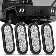 Nilight 6inch Oval Trailer Tail Light 4pcs White 24led Back Up Reverse Light Nilight 6inch Oval Trailer Tail Light 4pcs White 24led Back Up Reverse Light