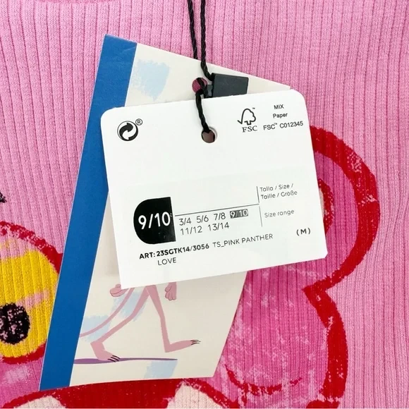 Camiseta sin mangas Desigual Pantera Rosa Niñas Talla 9/10 Nueva con Etiquetas Foto 3 de 4